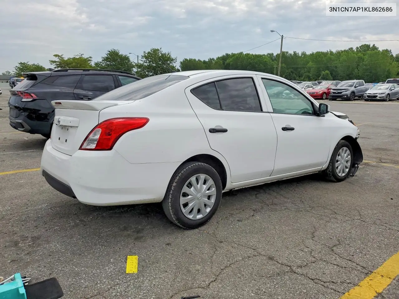 2019 Nissan Versa S Plus VIN: 3N1CN7AP1KL862686 Lot: 61201956