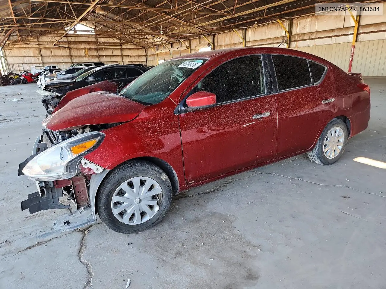 2019 Nissan Versa Sv VIN: 3N1CN7AP2KL863684 Lot: 61244176