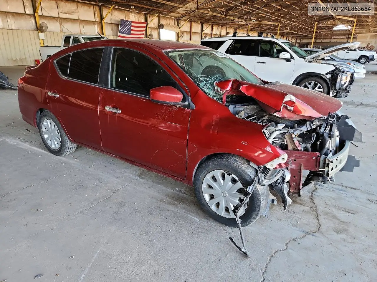 2019 Nissan Versa Sv VIN: 3N1CN7AP2KL863684 Lot: 61244176