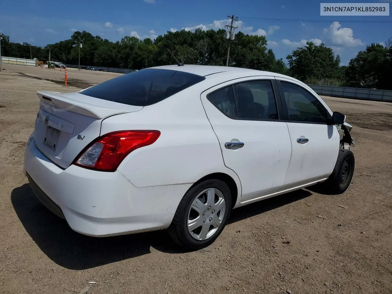 2019 Nissan Versa Sv VIN: 3N1CN7AP1KL852983 Lot: 61376606