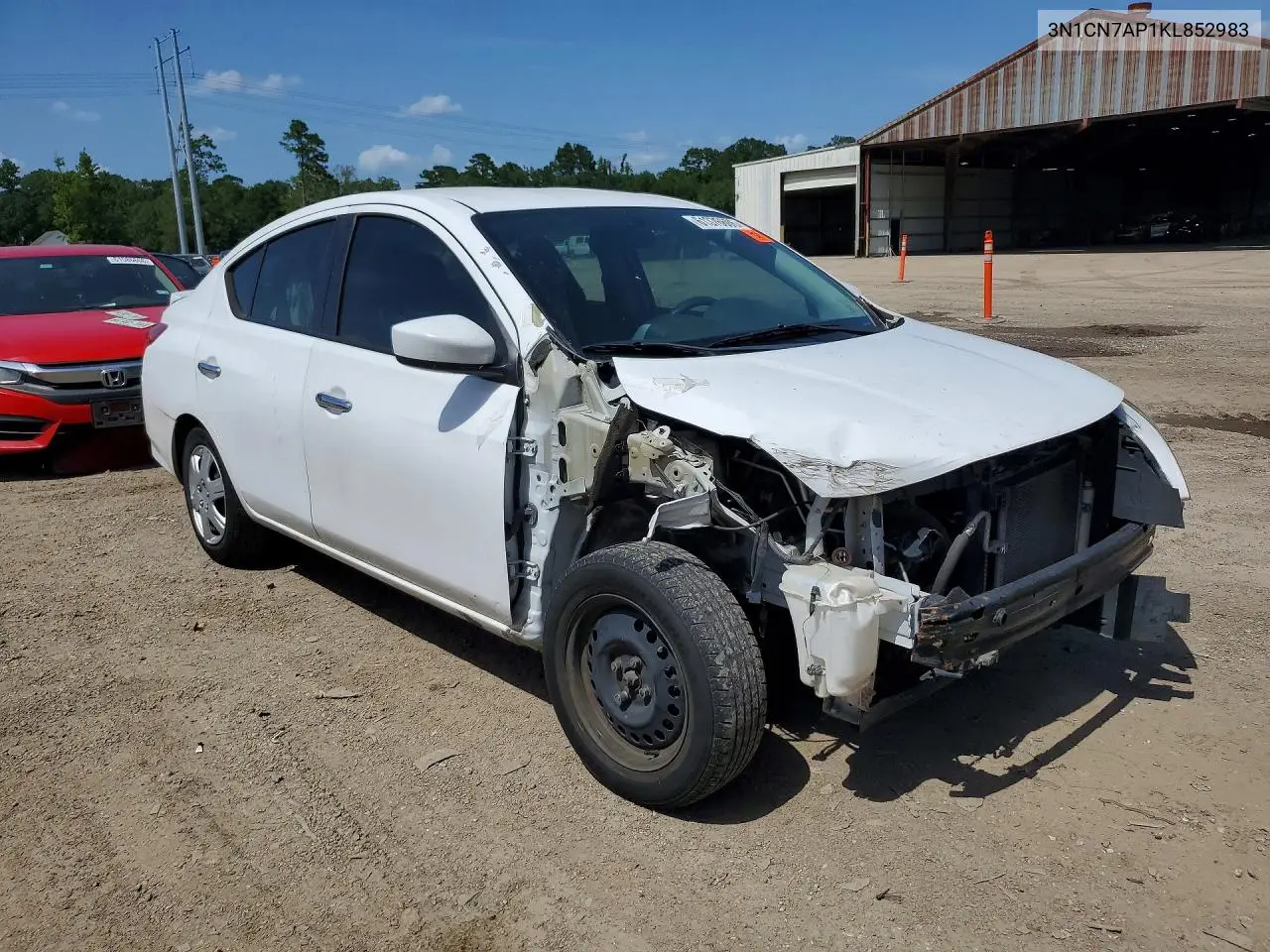 2019 Nissan Versa Sv VIN: 3N1CN7AP1KL852983 Lot: 61376606