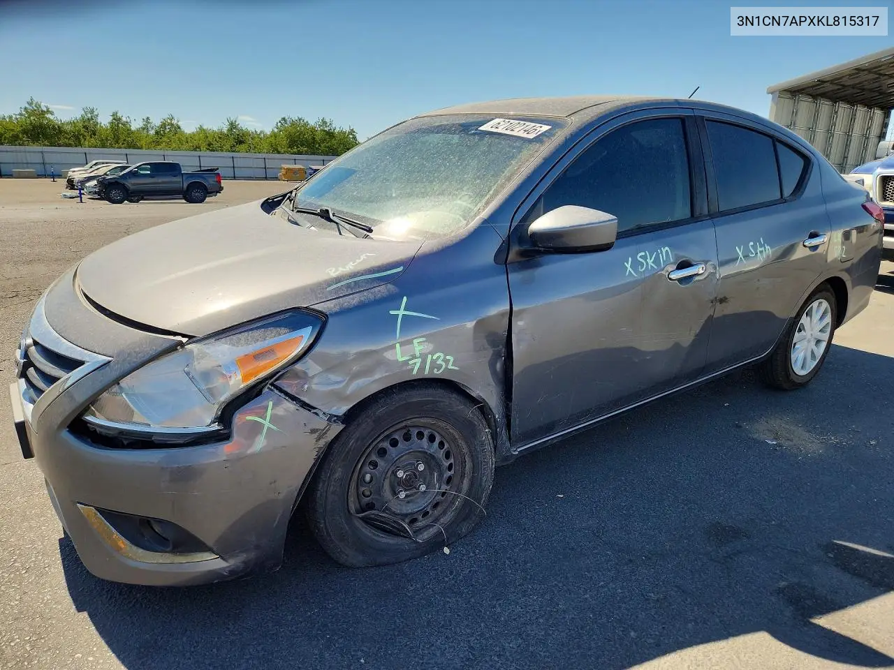 2019 Nissan Versa Sv VIN: 3N1CN7APXKL815317 Lot: 62102146