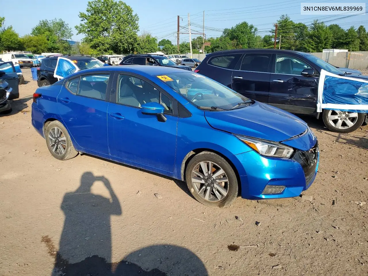2021 Nissan Versa Sv VIN: 3N1CN8EV6ML839969 Lot: 52810366