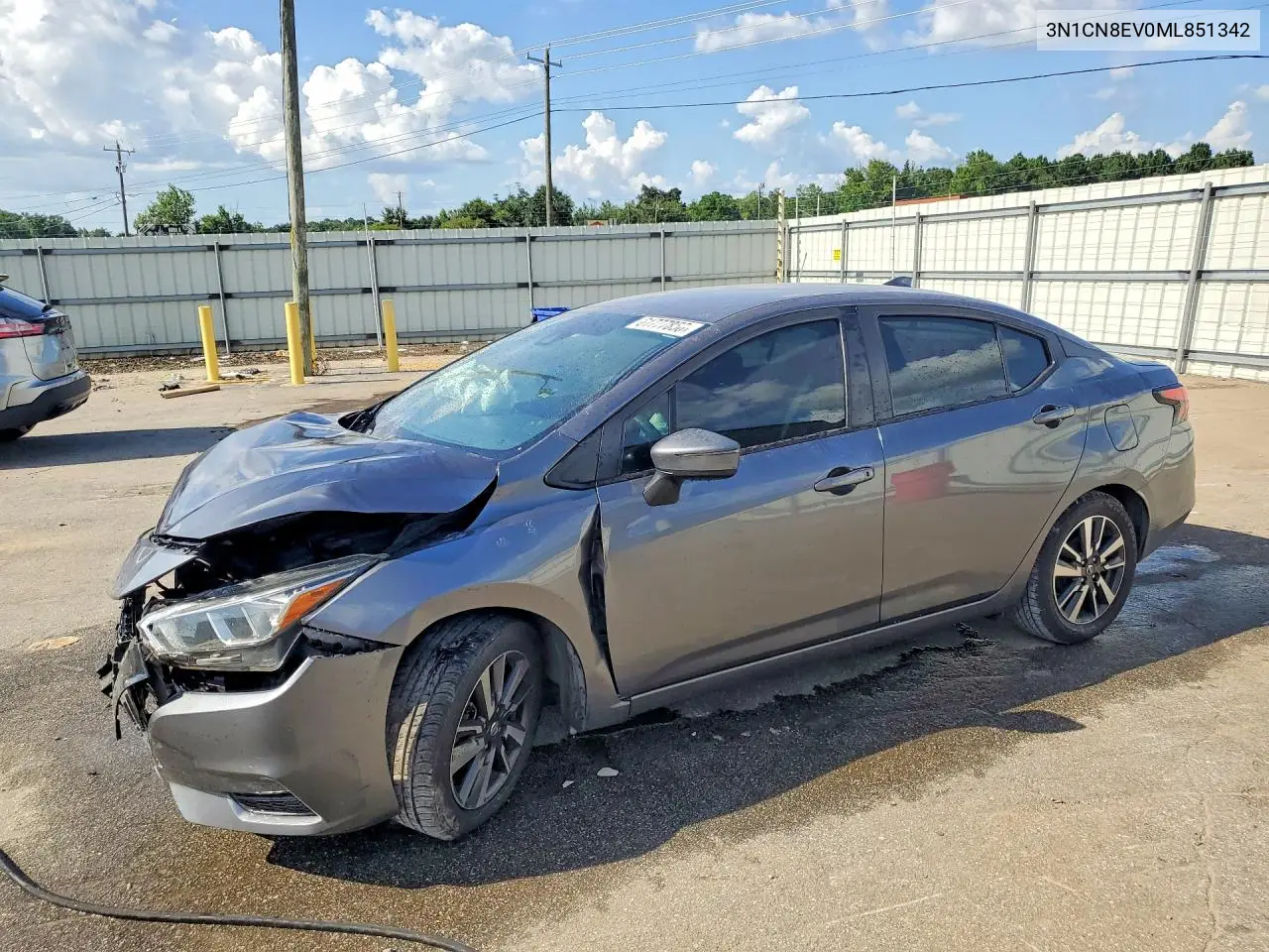 2021 Nissan Versa Sv VIN: 3N1CN8EV0ML851342 Lot: 61777856