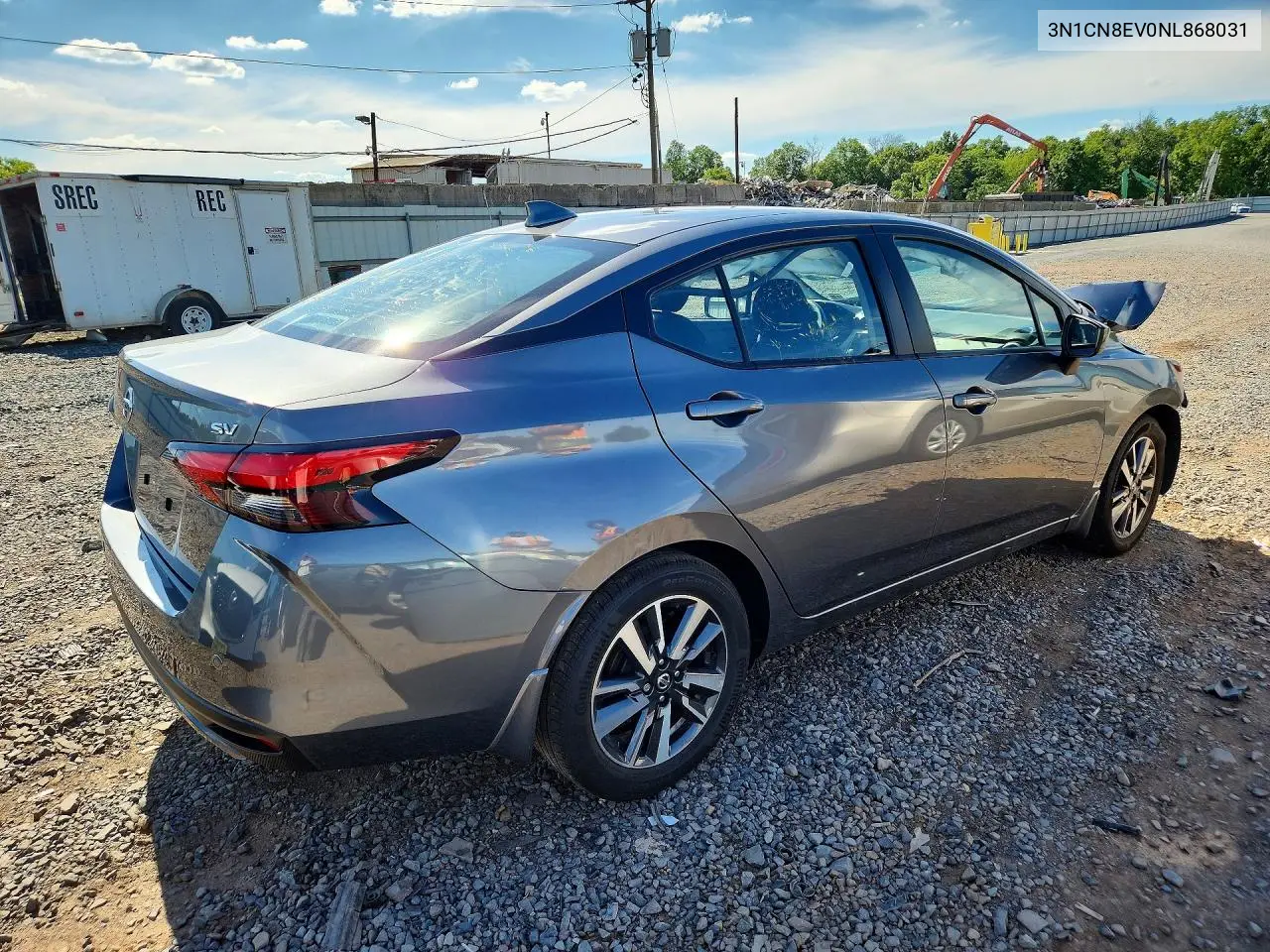 2022 Nissan Versa Sv VIN: 3N1CN8EV0NL868031 Lot: 57918746