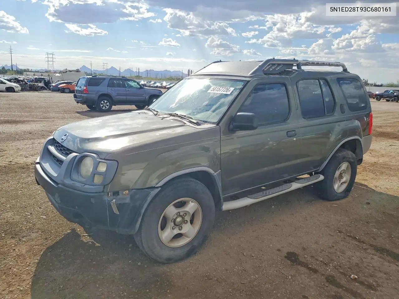2003 Nissan Xterra Xe-V6 VIN: 5N1ED28T93C680161 Lot: 58157726