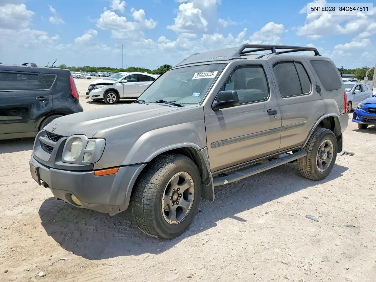 2004 Nissan Xterra Xe VIN: 5N1ED28T84C647511 Lot: 85603835