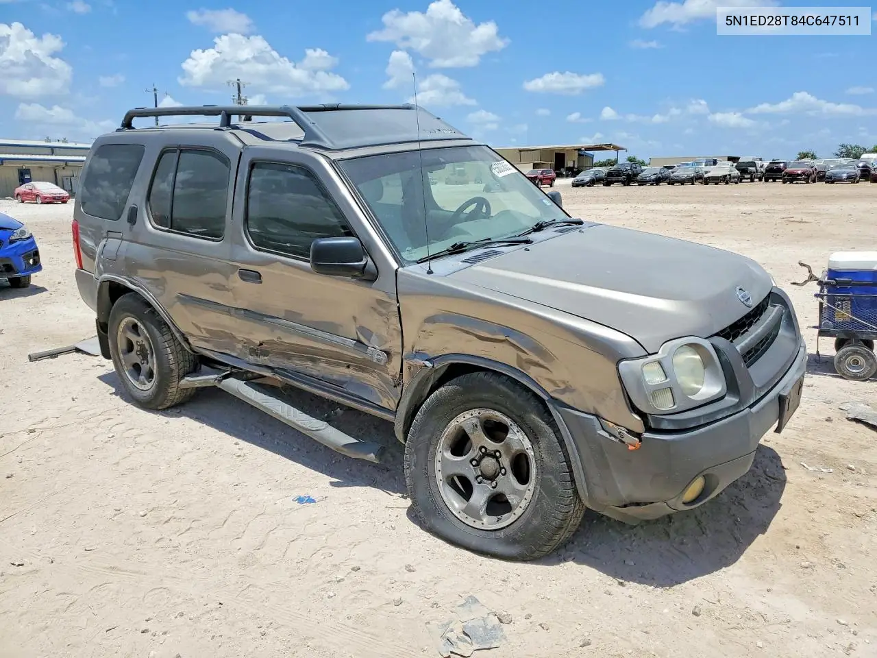 2004 Nissan Xterra Xe VIN: 5N1ED28T84C647511 Lot: 85603835