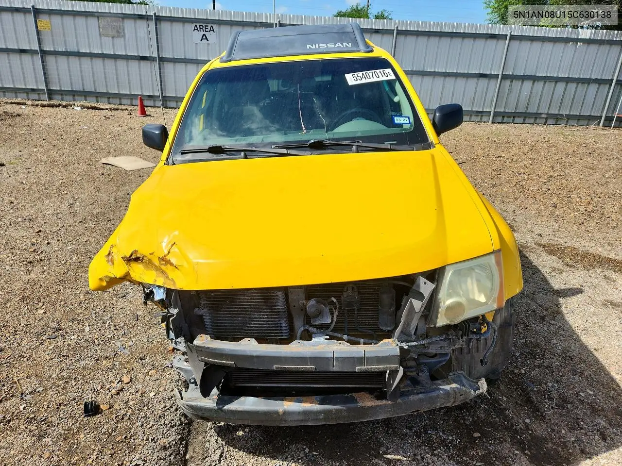 2005 Nissan Xterra S VIN: 5N1AN08U15C630138 Lot: 55407016