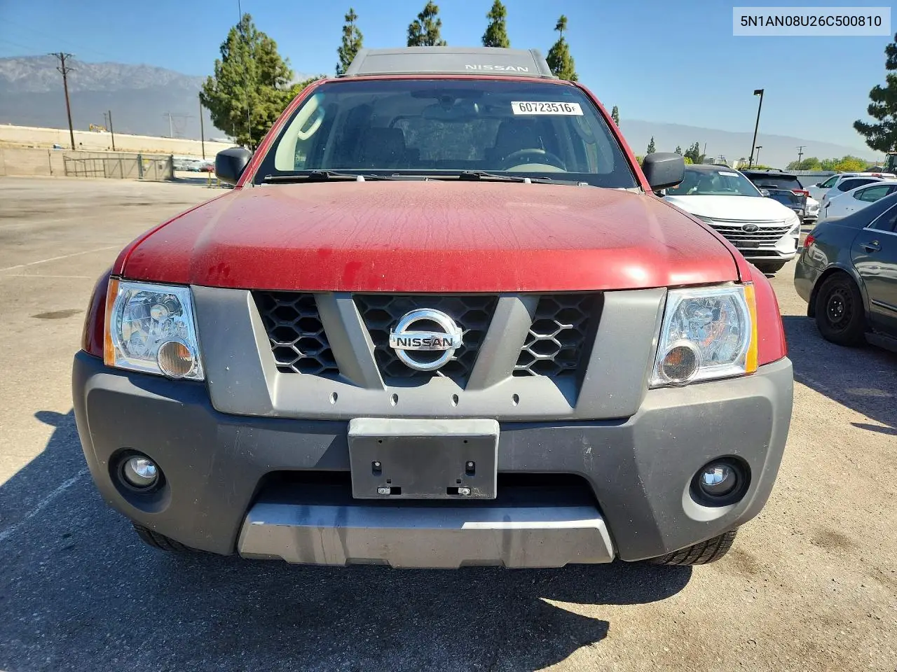 2006 Nissan Xterra X VIN: 5N1AN08U26C500810 Lot: 60723516