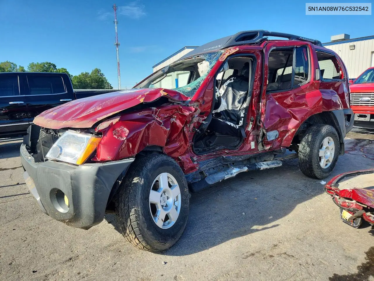 2006 Nissan Xterra X VIN: 5N1AN08W76C532542 Lot: 60857826
