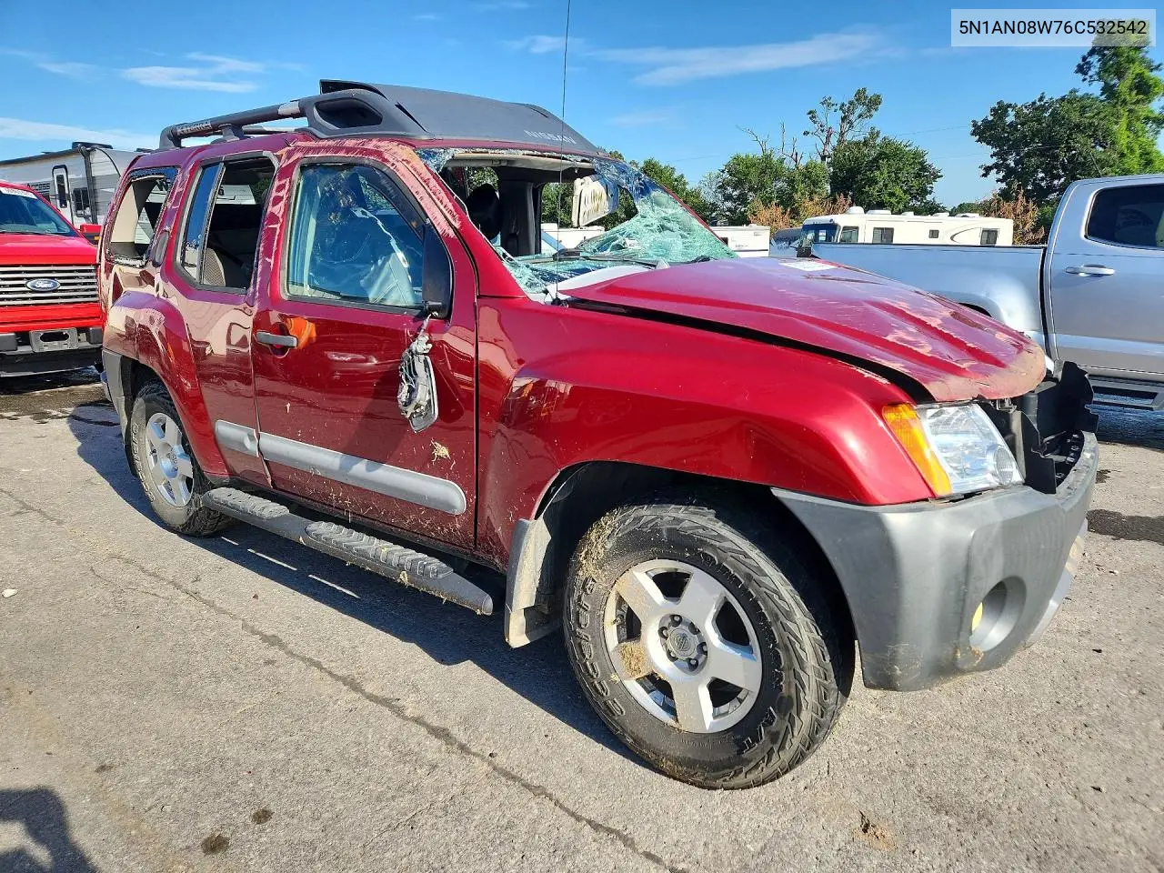 2006 Nissan Xterra X VIN: 5N1AN08W76C532542 Lot: 60857826