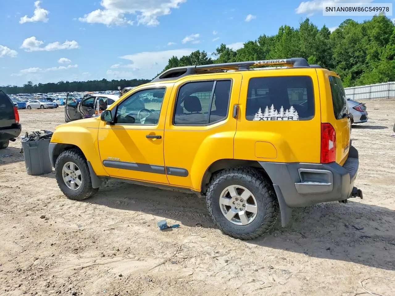 2006 Nissan Xterra X VIN: 5N1AN08W86C549978 Lot: 61521676