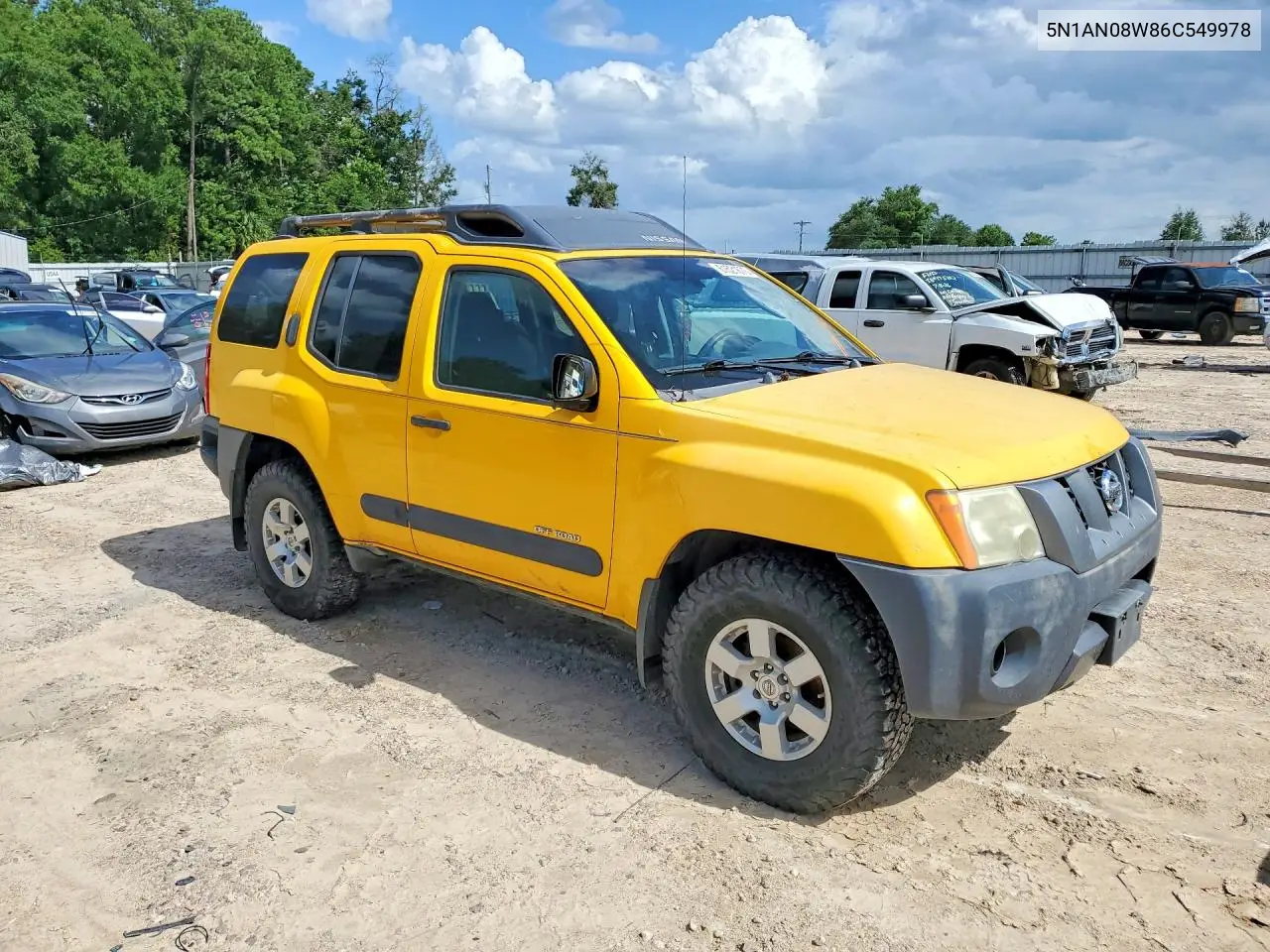 2006 Nissan Xterra X VIN: 5N1AN08W86C549978 Lot: 61521676