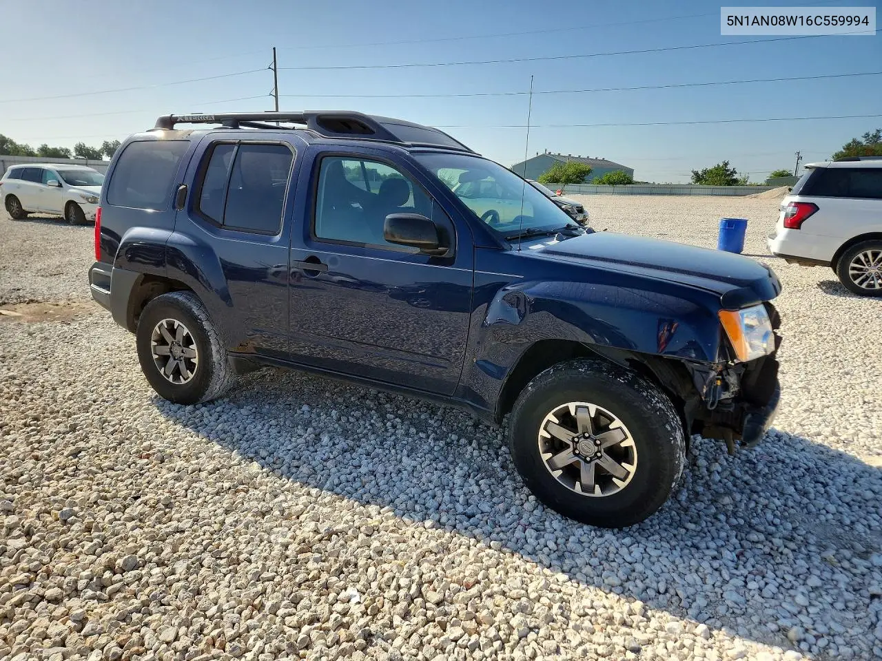 2006 Nissan Xterra X VIN: 5N1AN08W16C559994 Lot: 62081496