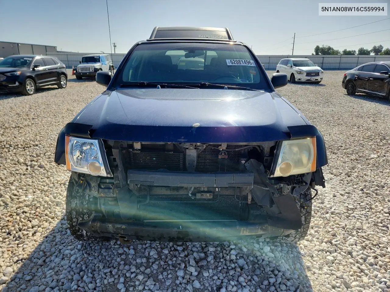 2006 Nissan Xterra X VIN: 5N1AN08W16C559994 Lot: 62081496