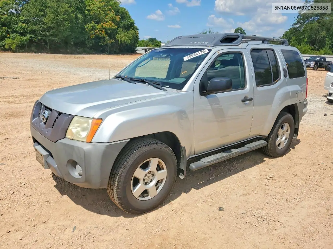 2007 Nissan Xterra X VIN: 5N1AN08W87C525858 Lot: 58634126