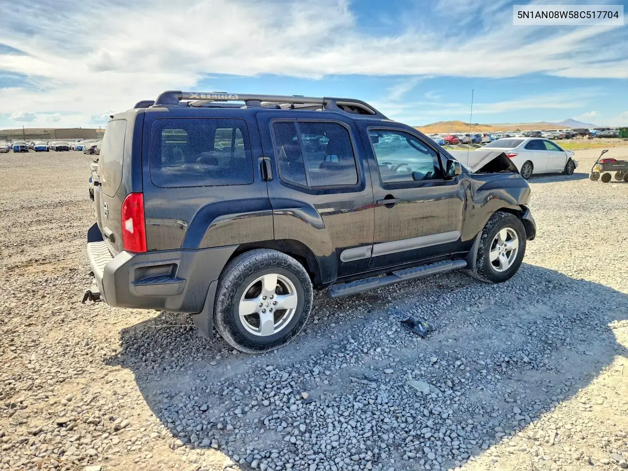 2008 Nissan Xterra X VIN: 5N1AN08W58C517704 Lot: 61580856
