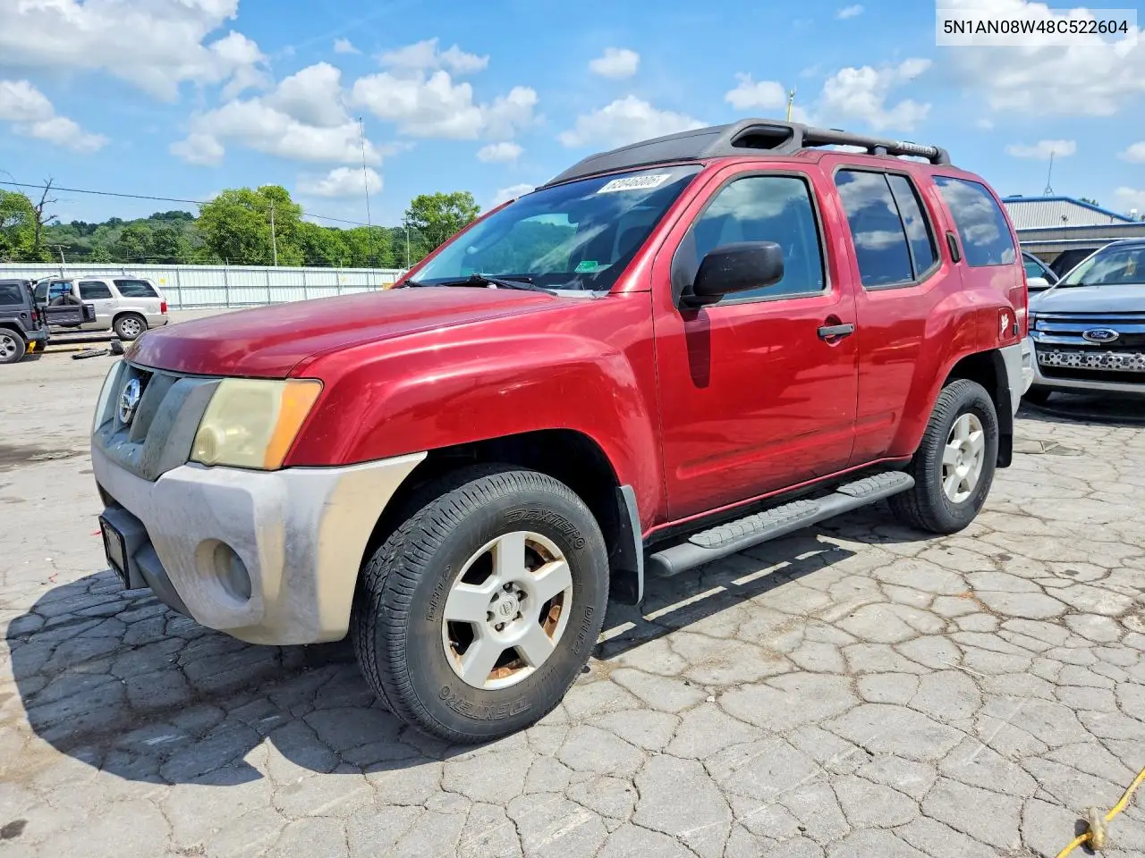 2008 Nissan Xterra X VIN: 5N1AN08W48C522604 Lot: 62046006
