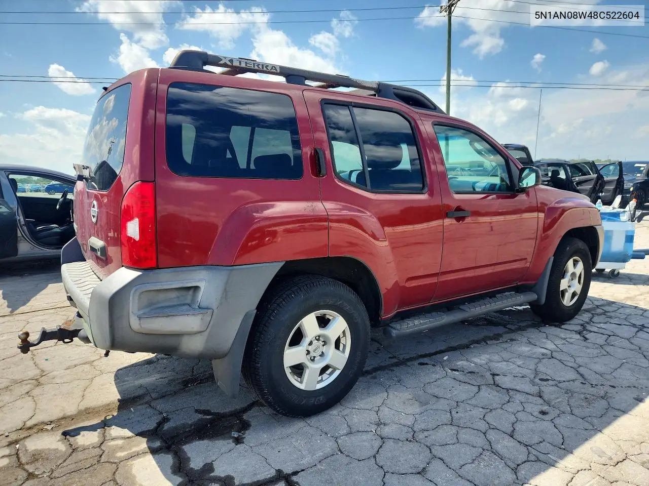 2008 Nissan Xterra X VIN: 5N1AN08W48C522604 Lot: 62046006