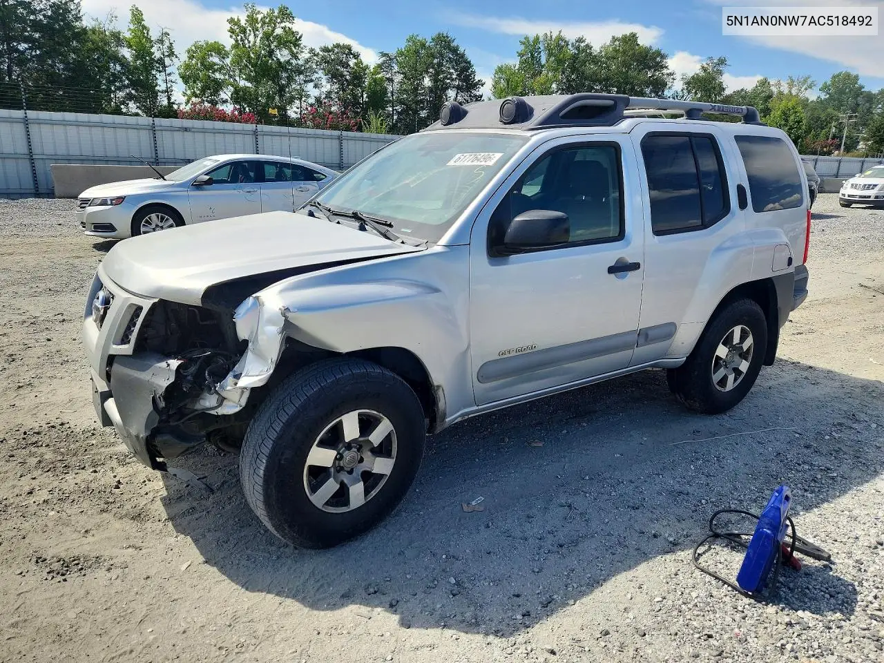 2010 Nissan Xterra X VIN: 5N1AN0NW7AC518492 Lot: 61776496