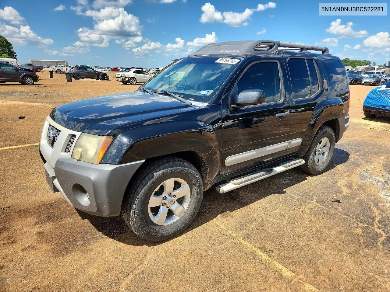 2011 Nissan Xterra X VIN: 5N1AN0NU3BC522281 Lot: 60766216