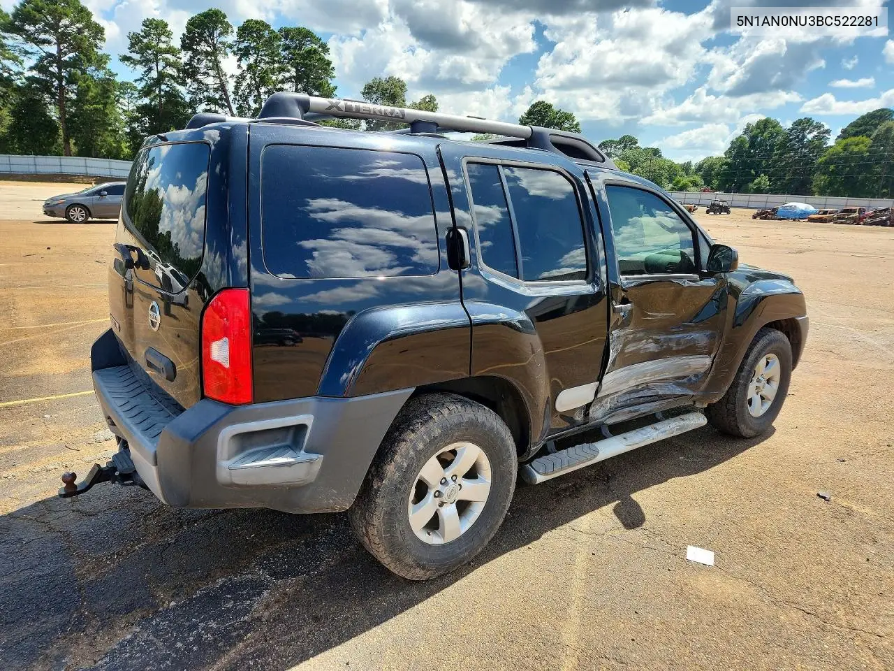 2011 Nissan Xterra X VIN: 5N1AN0NU3BC522281 Lot: 60766216