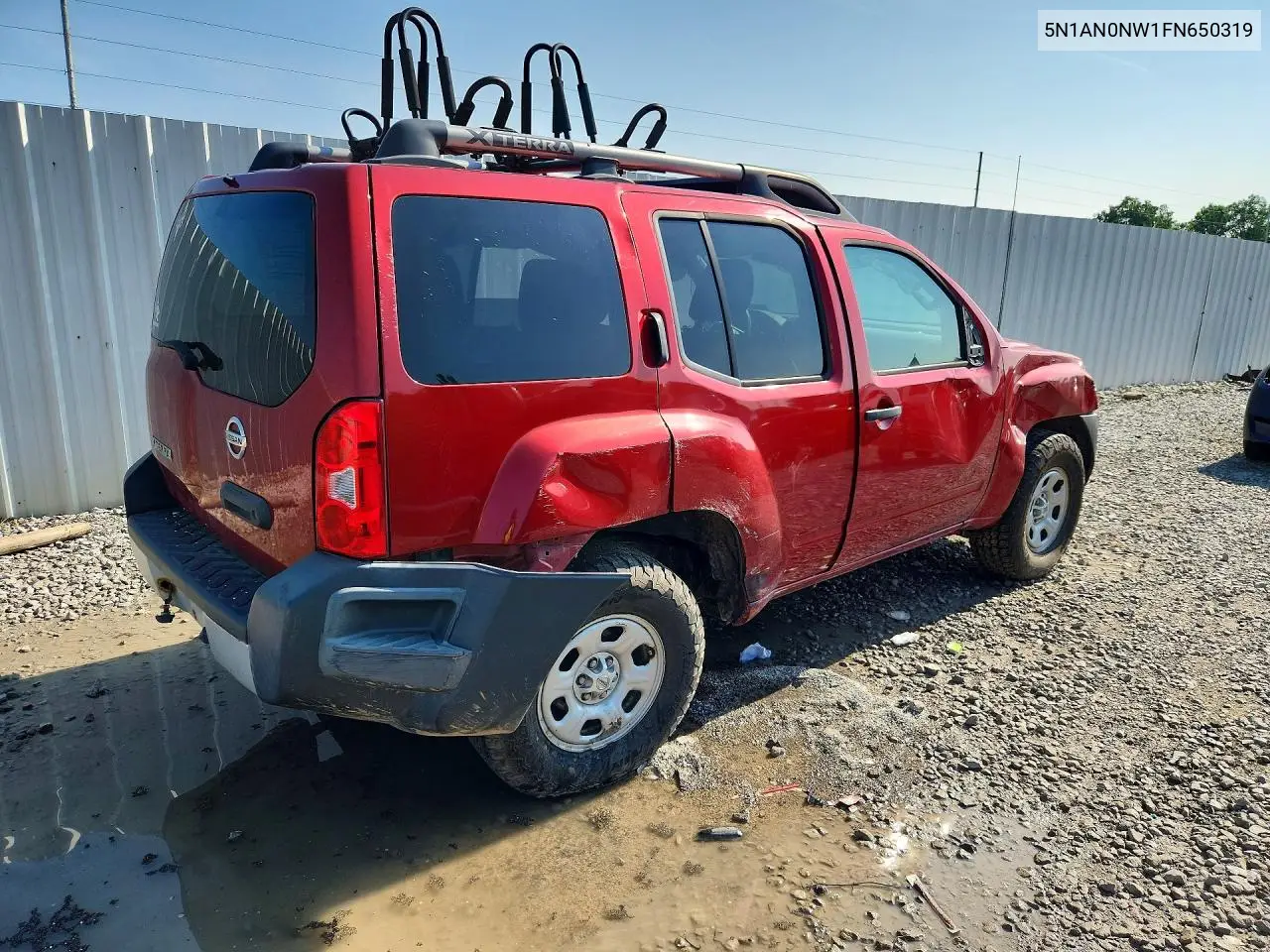 2015 Nissan Xterra X VIN: 5N1AN0NW1FN650319 Lot: 60784826