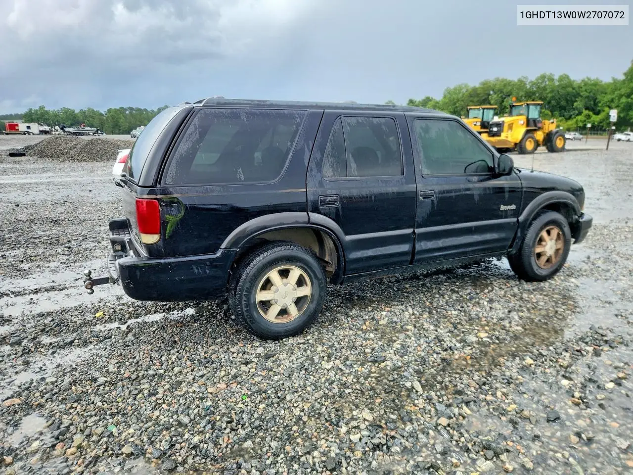 1998 Oldsmobile Bravada VIN: 1GHDT13W0W2707072 Lot: 58018386
