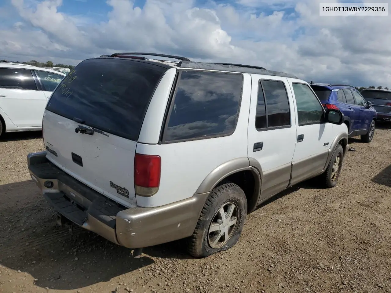 2000 Oldsmobile Bravada VIN: 1GHDT13W8Y2229356 Lot: 52248086