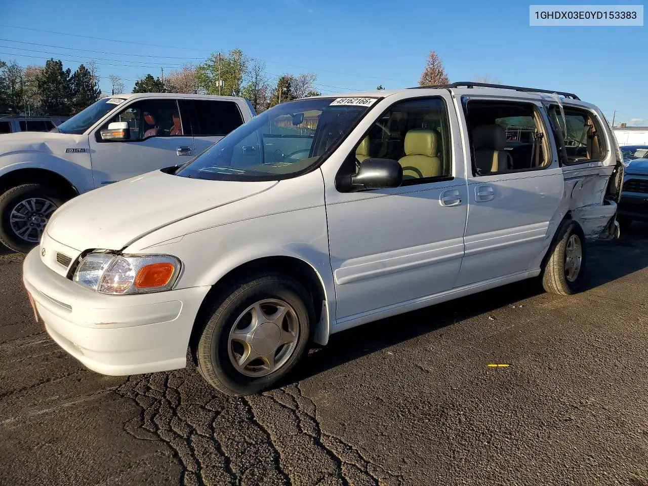 2000 Oldsmobile Silhouette VIN: 1GHDX03E0YD153383 Lot: 49162166