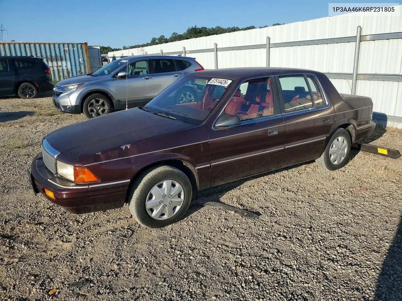 1994 Plymouth Acclaim VIN: 1P3AA46K6RF231805 Lot: 57514426