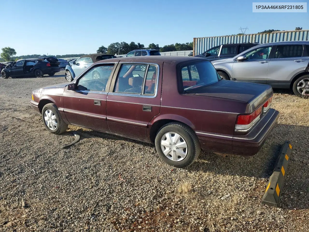 1994 Plymouth Acclaim VIN: 1P3AA46K6RF231805 Lot: 57514426