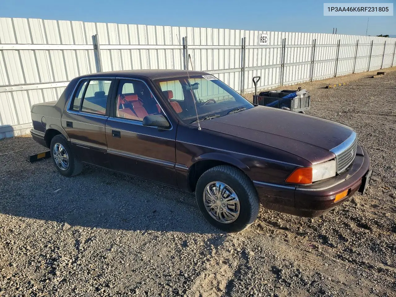 1994 Plymouth Acclaim VIN: 1P3AA46K6RF231805 Lot: 57514426