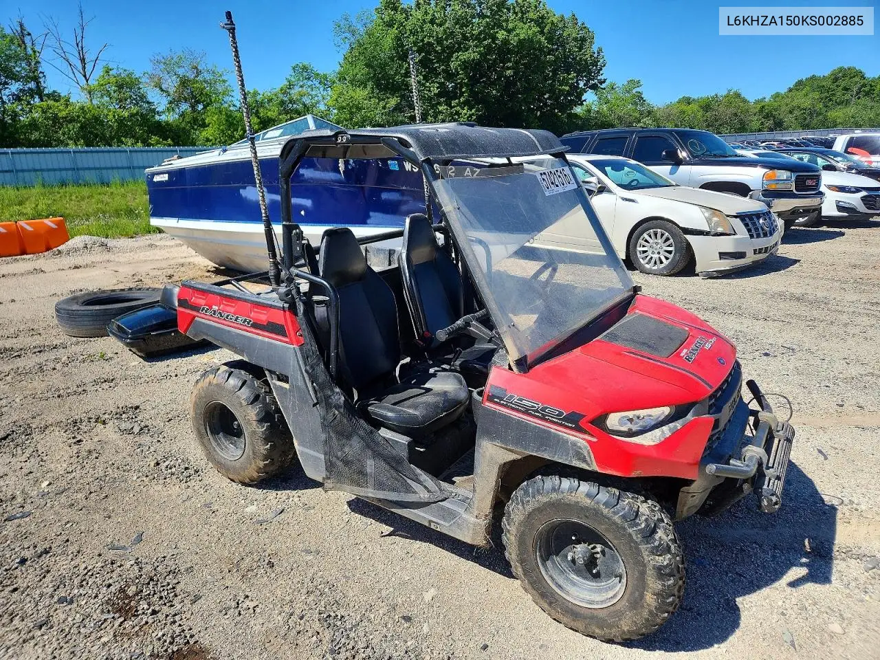 2019 Polaris Ranger 150 Efi Utility Vehicle VIN: L6KHZA150KS002885 Lot: 57421516