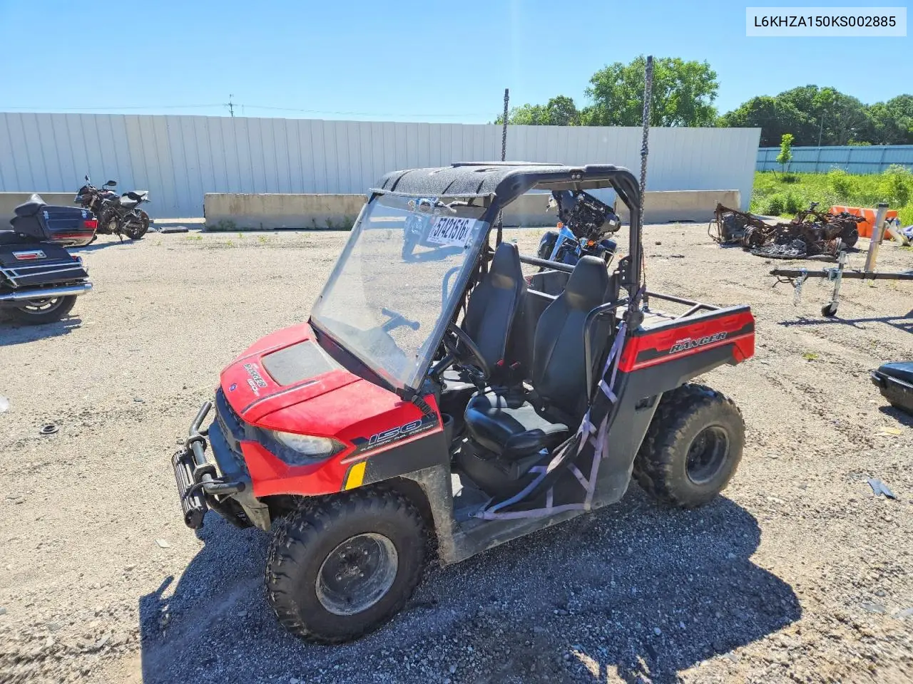 2019 Polaris Ranger 150 Efi Utility Vehicle VIN: L6KHZA150KS002885 Lot: 57421516