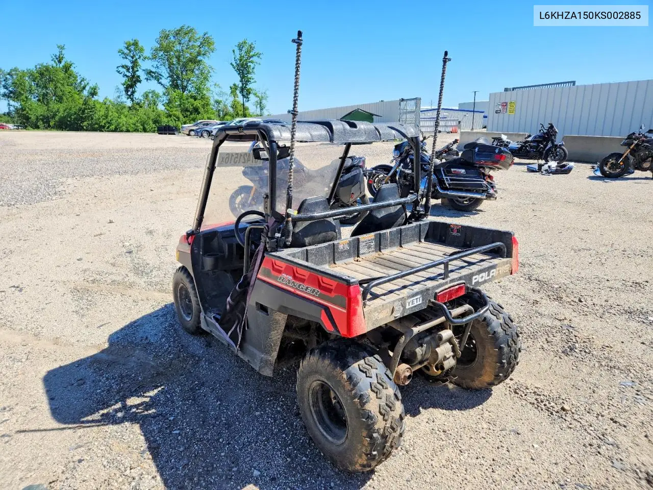 2019 Polaris Ranger 150 Efi Utility Vehicle VIN: L6KHZA150KS002885 Lot: 57421516
