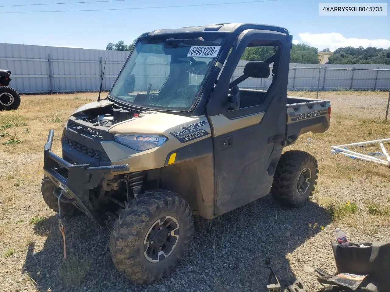 2020 Polaris Ranger Xp 1000 Utility Vehicle VIN: 4XARRY993L8045735 Lot: 54951226