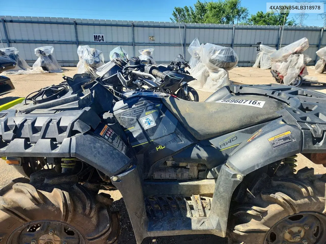 2020 Polaris Sporstman Atv VIN: 4XASXN854LB318978 Lot: 56960716