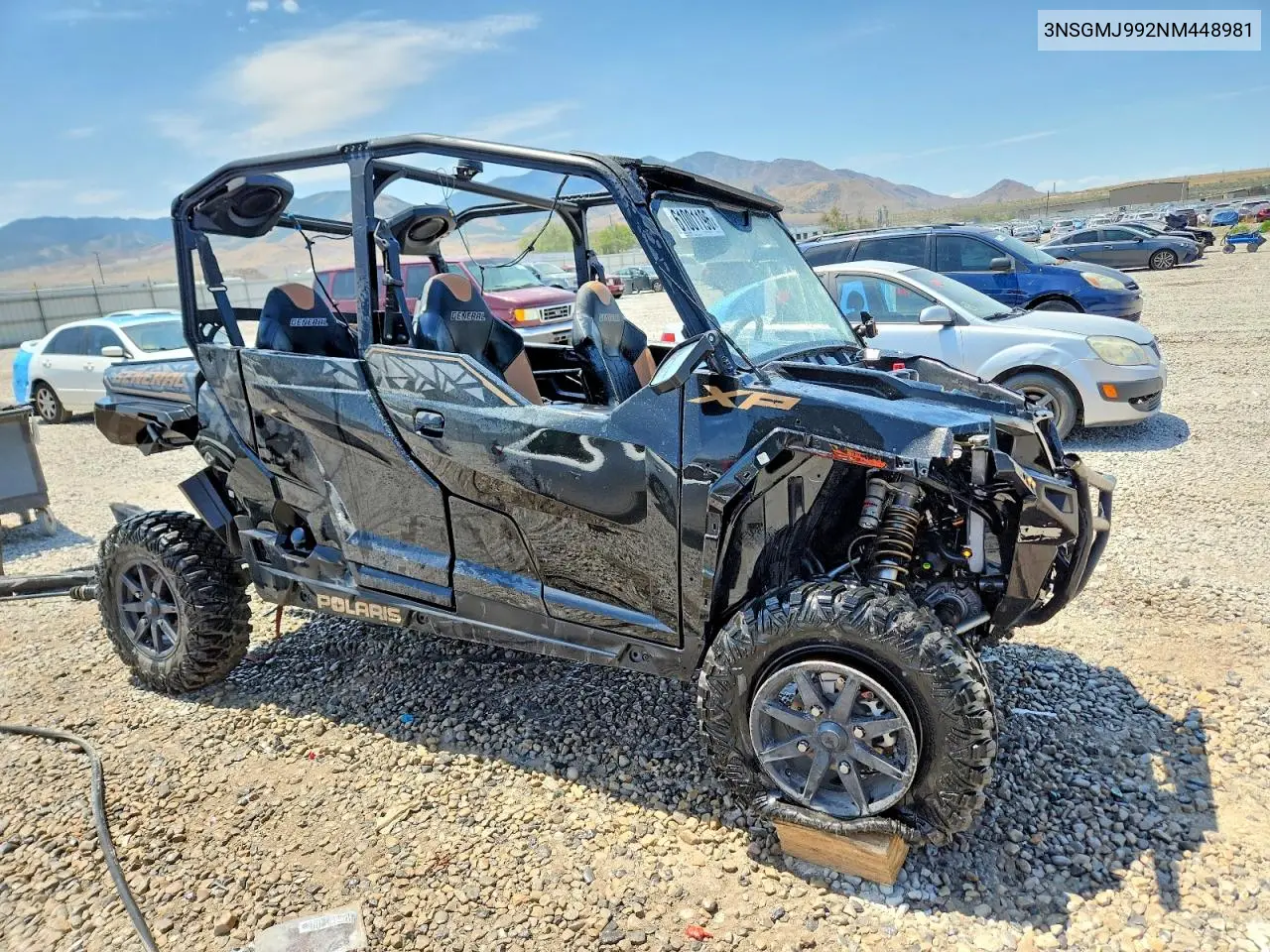 2022 Polaris General Xp 4 1000 Deluxe Ride Command VIN: 3NSGMJ992NM448981 Lot: 61001196
