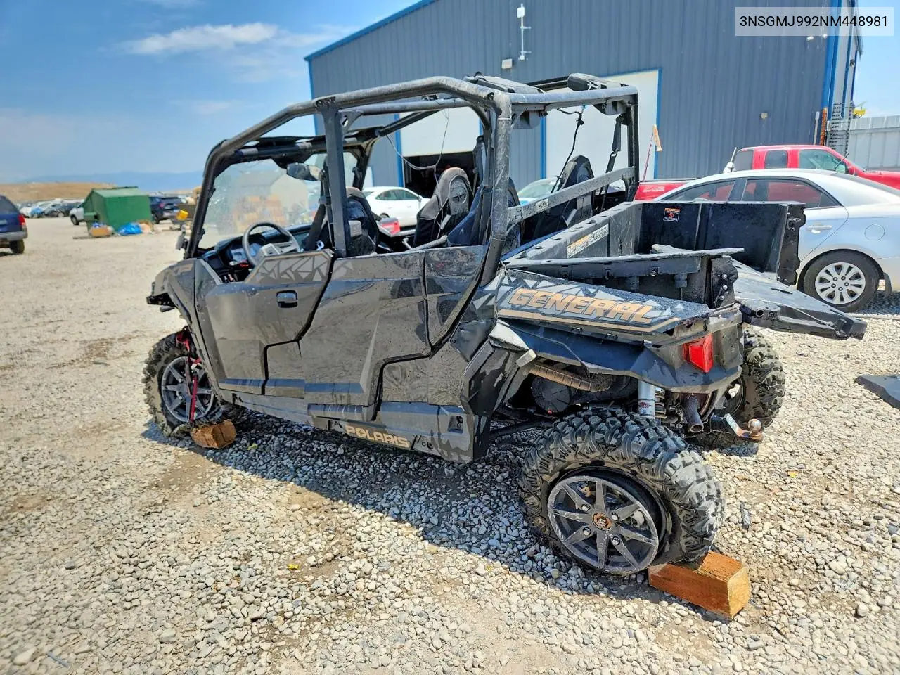2022 Polaris General Xp 4 1000 Deluxe Ride Command VIN: 3NSGMJ992NM448981 Lot: 61001196