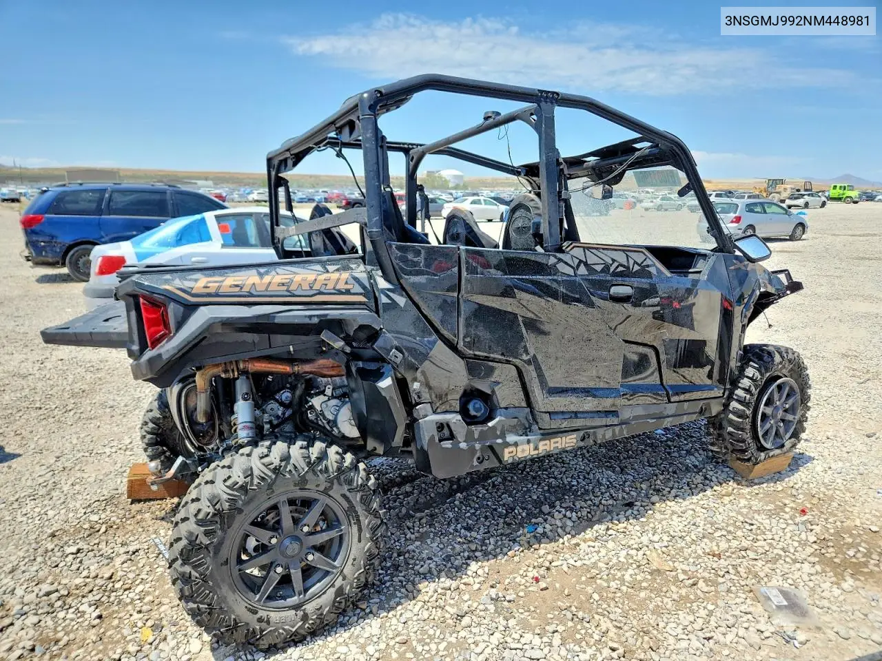 2022 Polaris General Xp 4 1000 Deluxe Ride Command VIN: 3NSGMJ992NM448981 Lot: 61001196