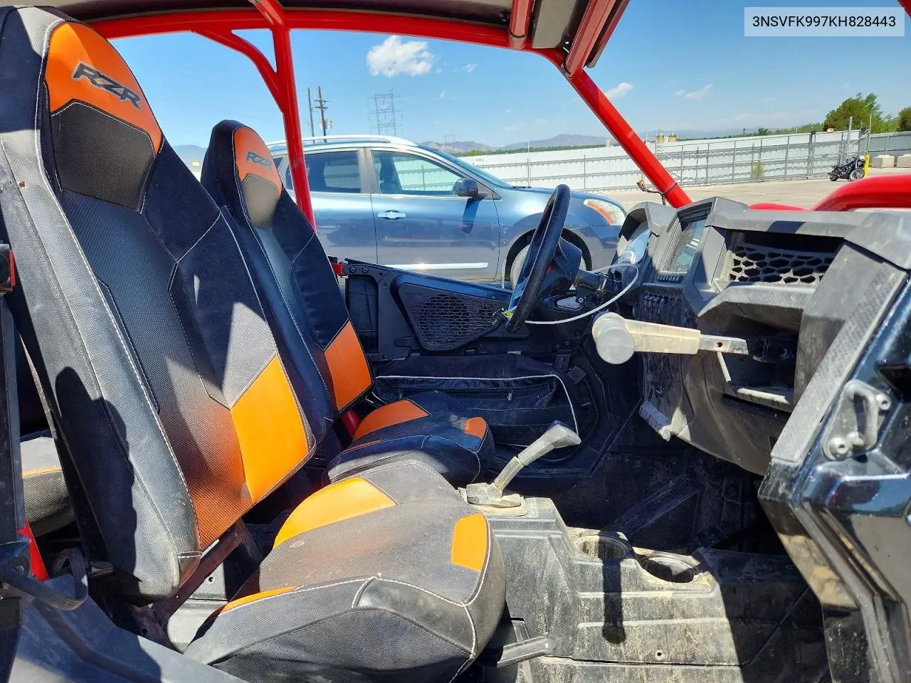2019 Polaris Rzr Utility Vehicle VIN: 3NSVFK997KH828443 Lot: 58411626