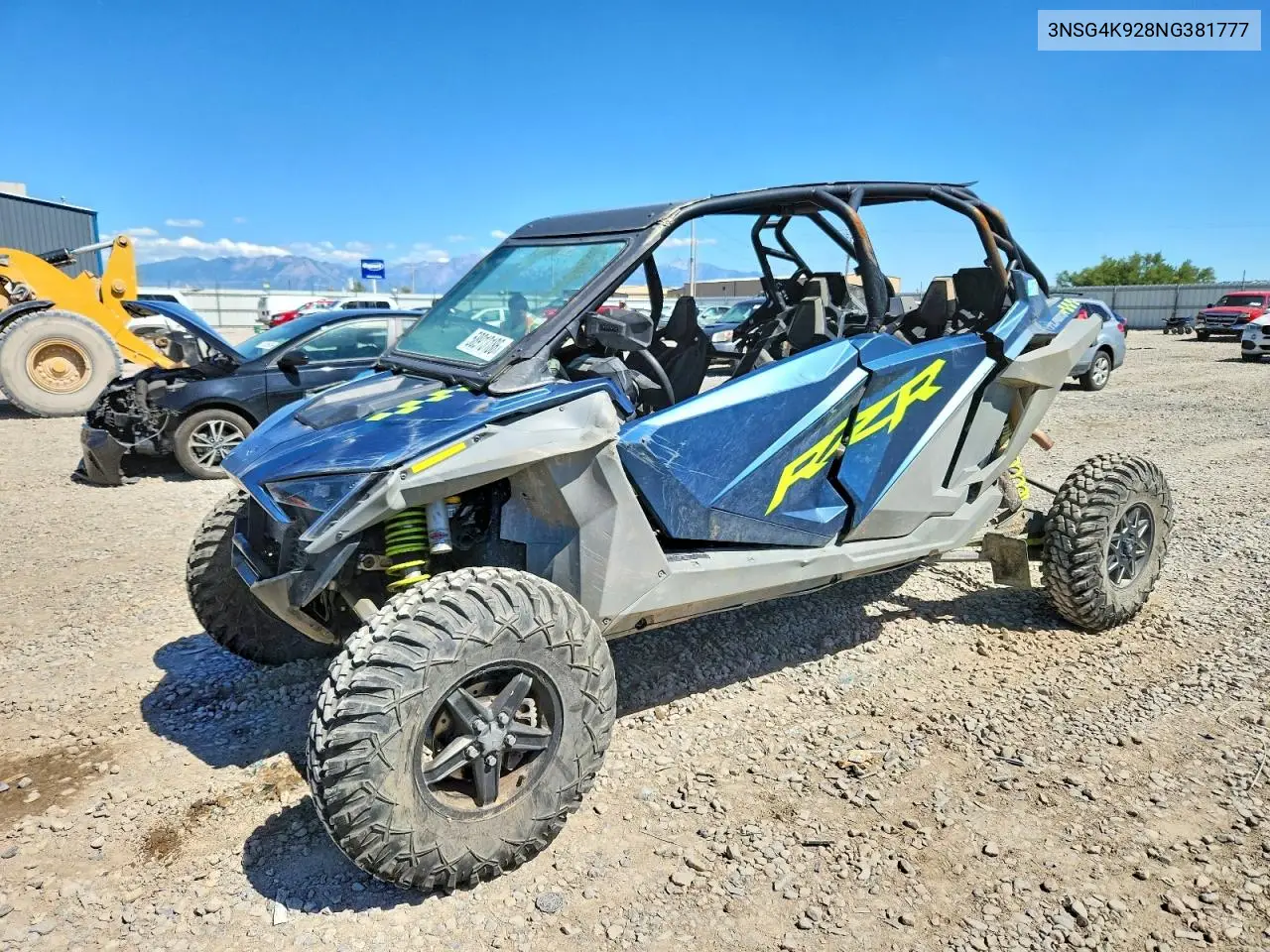 2022 Polaris Rzr Utility Vehicle VIN: 3NSG4K928NG381777 Lot: 58913186