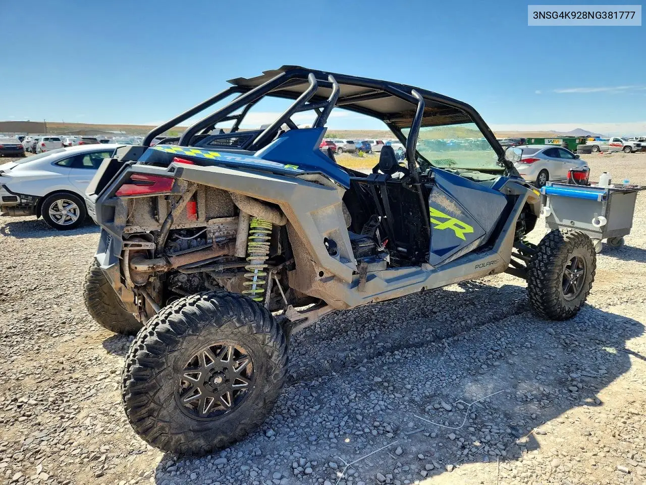2022 Polaris Rzr Utility Vehicle VIN: 3NSG4K928NG381777 Lot: 58913186