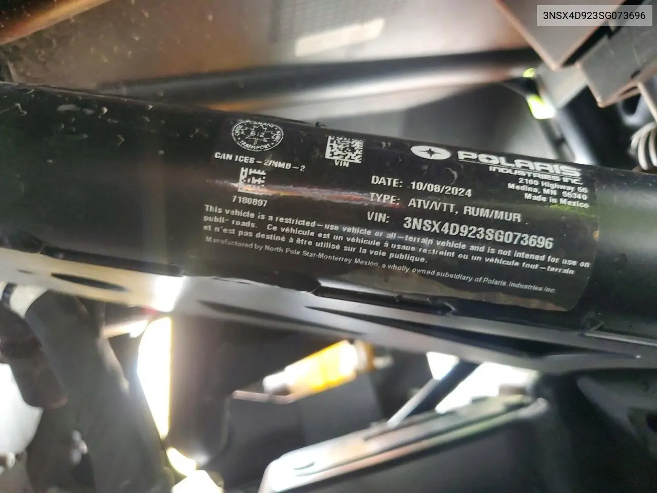 2025 Polaris Rzr Pro Xp Utility Vehicle VIN: 3NSX4D923SG073696 Lot: 59901286