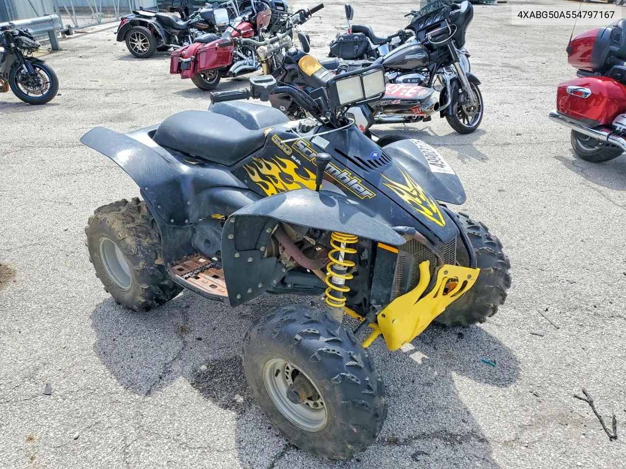 2005 Polaris Scrambler 500 Atv VIN: 4XABG50A554797167 Lot: 49903176