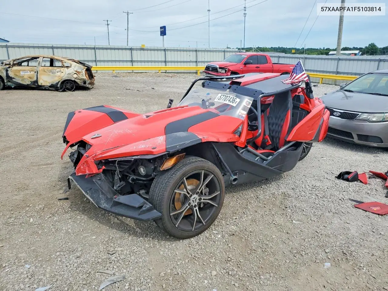 2015 Polaris Slingshot VIN: 57XAAPFA1F5103814 Lot: 57707436