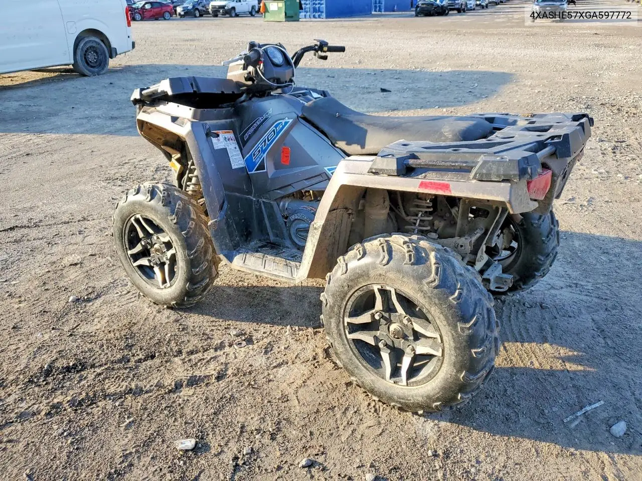 2016 Polaris Sporstman 570 Sp Atv VIN: 4XASHE57XGA597772 Lot: 58394106