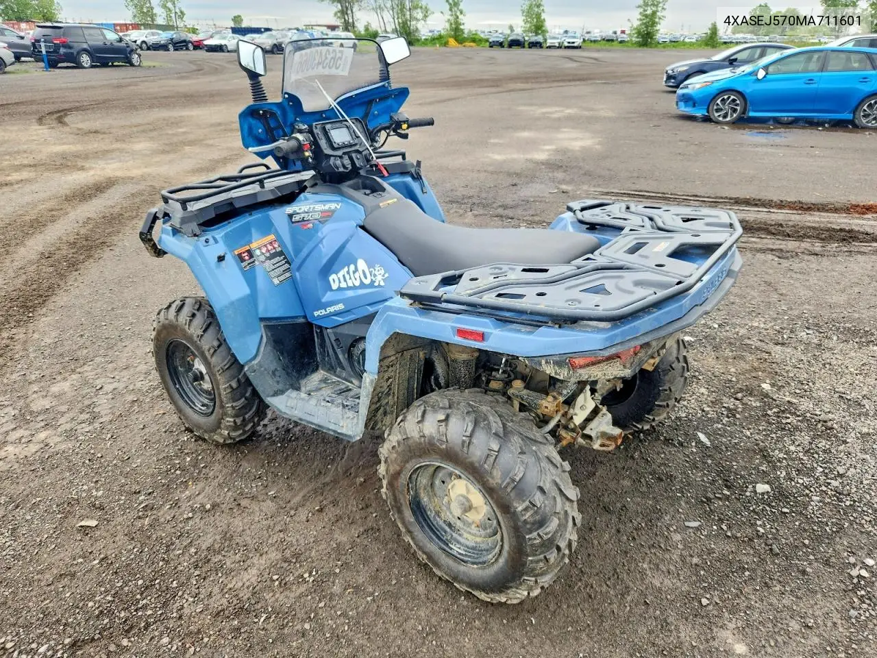 2021 Polaris Sportsman 570 Eps Utility Package VIN: 4XASEJ570MA711601 Lot: 56343066